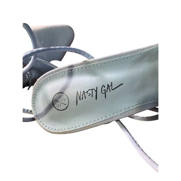 Nasty Girl Blue Gladiator Heels Women Size 5 - Picture 10 of 13